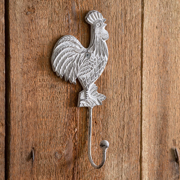 Cast Iron Rooster Wall Hook - Set of 2