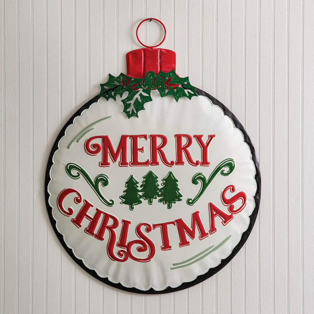 Metal Christmas Ornament Wall Sign