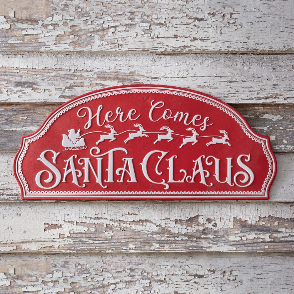 Merry Christmas Street Sign - Embossed Metal
