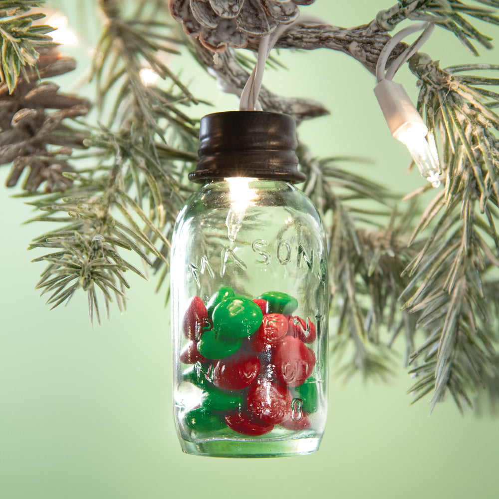 3.5 Inch Glass Mason Jar Ornament for Christmas Lights