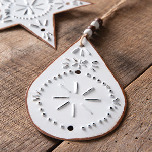 Set of Two - Punched Tin Ornaments