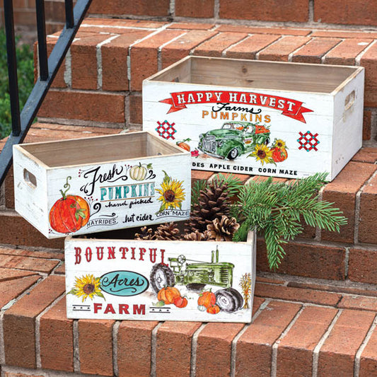 Happy Harvest Farms Wooden Storage Box - Large