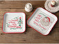 Set of 2 Enamel Christmas Trays