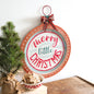 Merry Little Christmas Glass Ornament Wall Sign