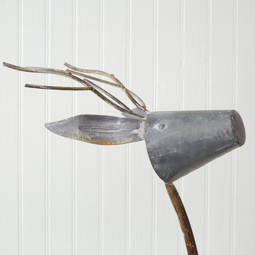 Set of Two Metal Reindeer Planters