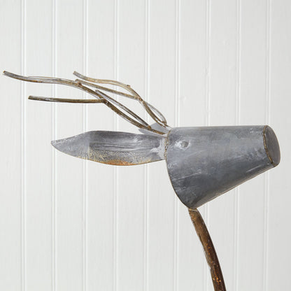 Set of Two Metal Reindeer Planters