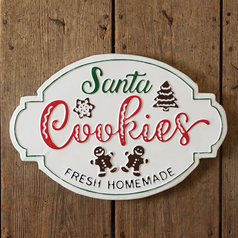 Santa's Homemade Cookies Embossed Metal Sign