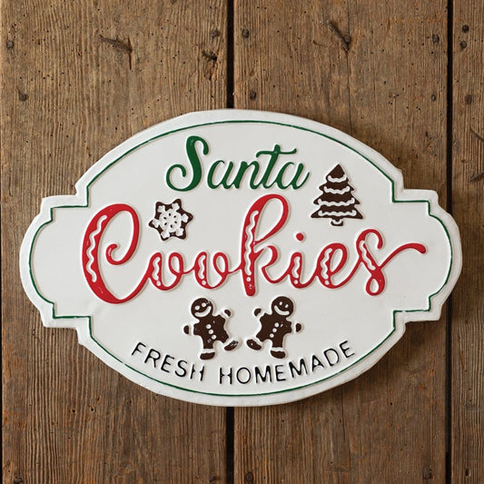 Santa's Homemade Cookies Embossed Metal Sign