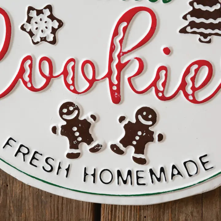 Santa's Homemade Cookies Embossed Metal Sign