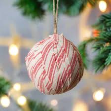 Candy Cane Striped Fabric Ornament