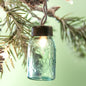 Glass Mini Mason Jar Ornament (Fits on a Christmas Light)