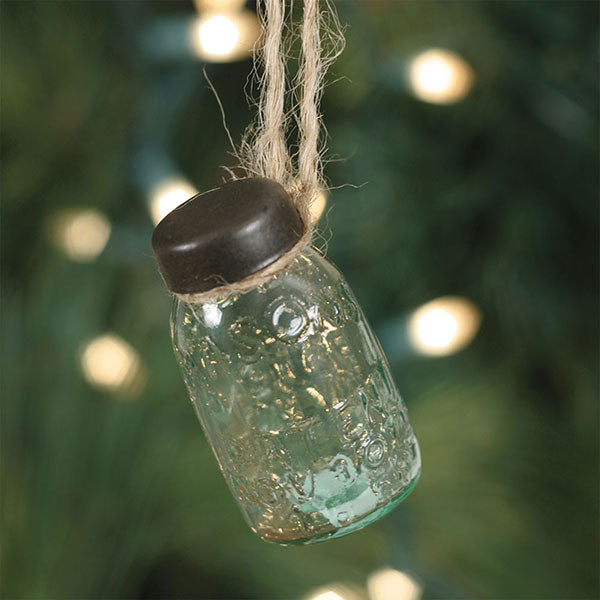 Glass Mason Jar Christmas Ornament